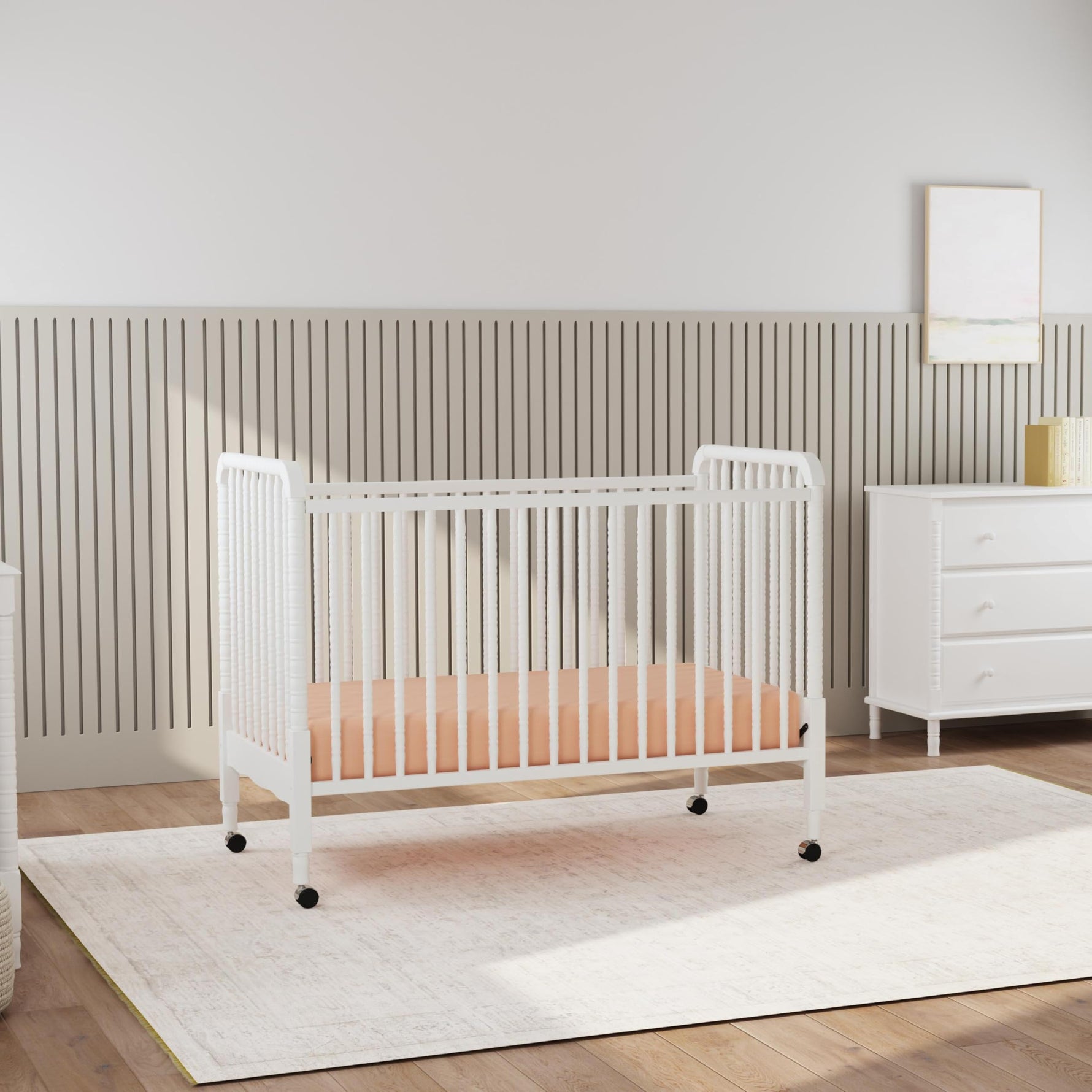 daVinci Jenny Lind 3-in-1 Baby Crib Convertible to Toddler Bed, Daybed - Easy to Assemble - GREENGUARD Gold Certified - 4 Adjustable Mattress Heights, Conversion Kit Sold Separately - White