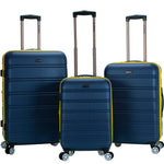 Rockland Melbourne Hardside Expandable Spinner Wheel Luggage, Checked Large 28", Black