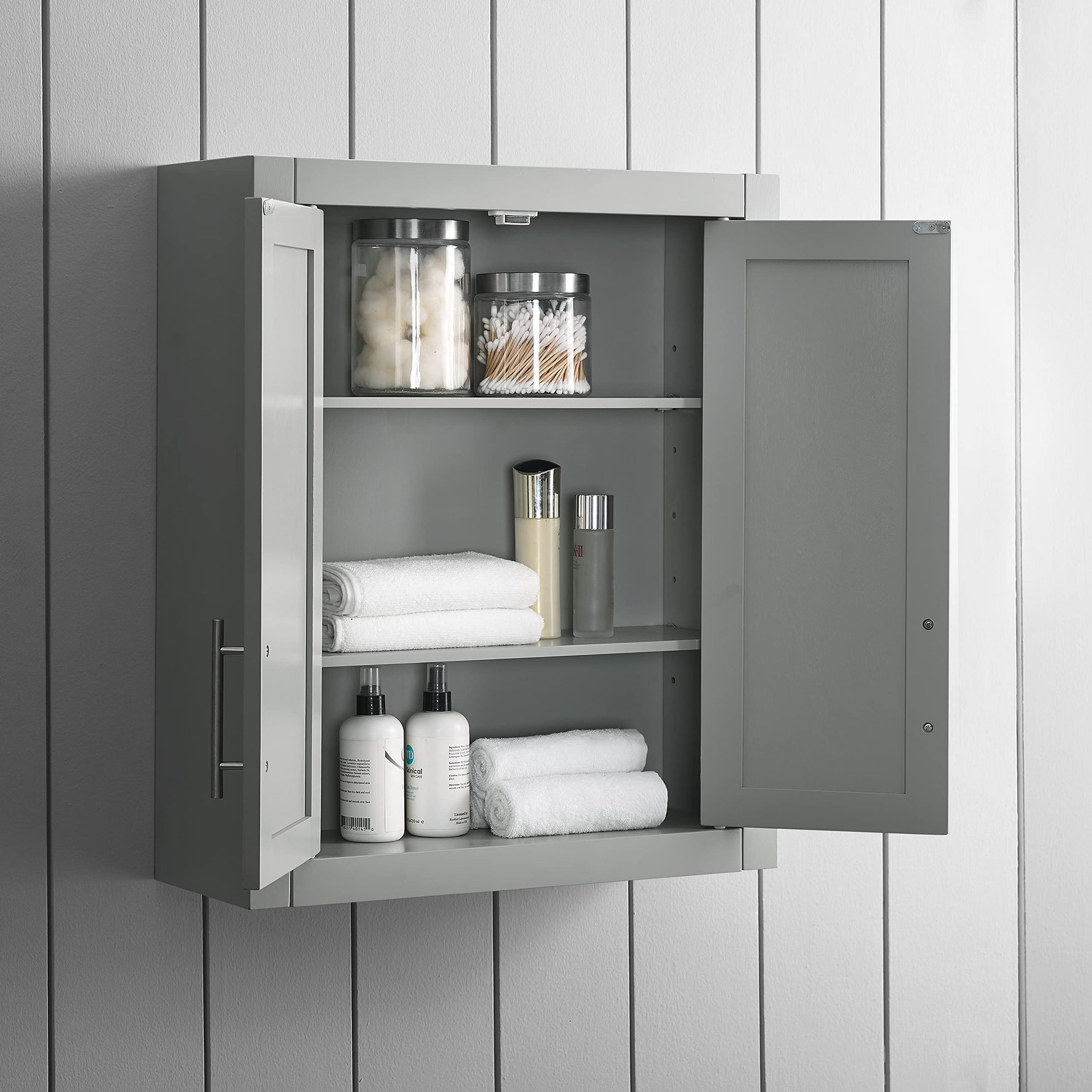 Crosley Furniture Savannah Wall Mounted Bathroom Storage Medicine Cabinet with Shelves, White