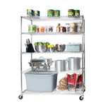 UltraDurable 5-Tier NSF Steel Wire Shelving, 48"W x 24"D x 76"H, Black | Heavy-duty commercial-grade solid steel wire storage rack featuring 800 pounds per shelf weight capacity