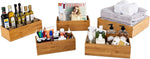 Seville Classics Bamboo Wood Storage Bins Organizer Boxes for Kitchen Counter, Pantry, Closet, Office Bedroom, Makeup, Bathroom, Nursery, K Cup, 5 Piece 3-Size (1 XL, 2L, 2M) Shelf Bin Set, Bamboo