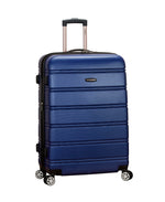 Rockland Melbourne Hardside Expandable Spinner Wheel Luggage, Checked Large 28", Black