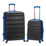 Rockland Melbourne Hardside Expandable Spinner Wheel Luggage, Checked Large 28", Black