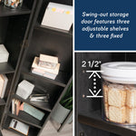 Sauder HomePlus Kitchen Storage Pantry Cabinet with Swing Door Storage and Adjustable Shelves, in Soft White finish