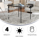 Flash Furniture Dunham 2.83' Square Plastic Folding Event Table with Carrying Handle, Bi-Fold Banquet Table for Indoor/Outdoor Events, Dark Gray
