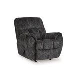 Signature Design by Ashley Skymaker Modern Faux Leather Manual Rocker Recliner with Track Arms, Dark Brown