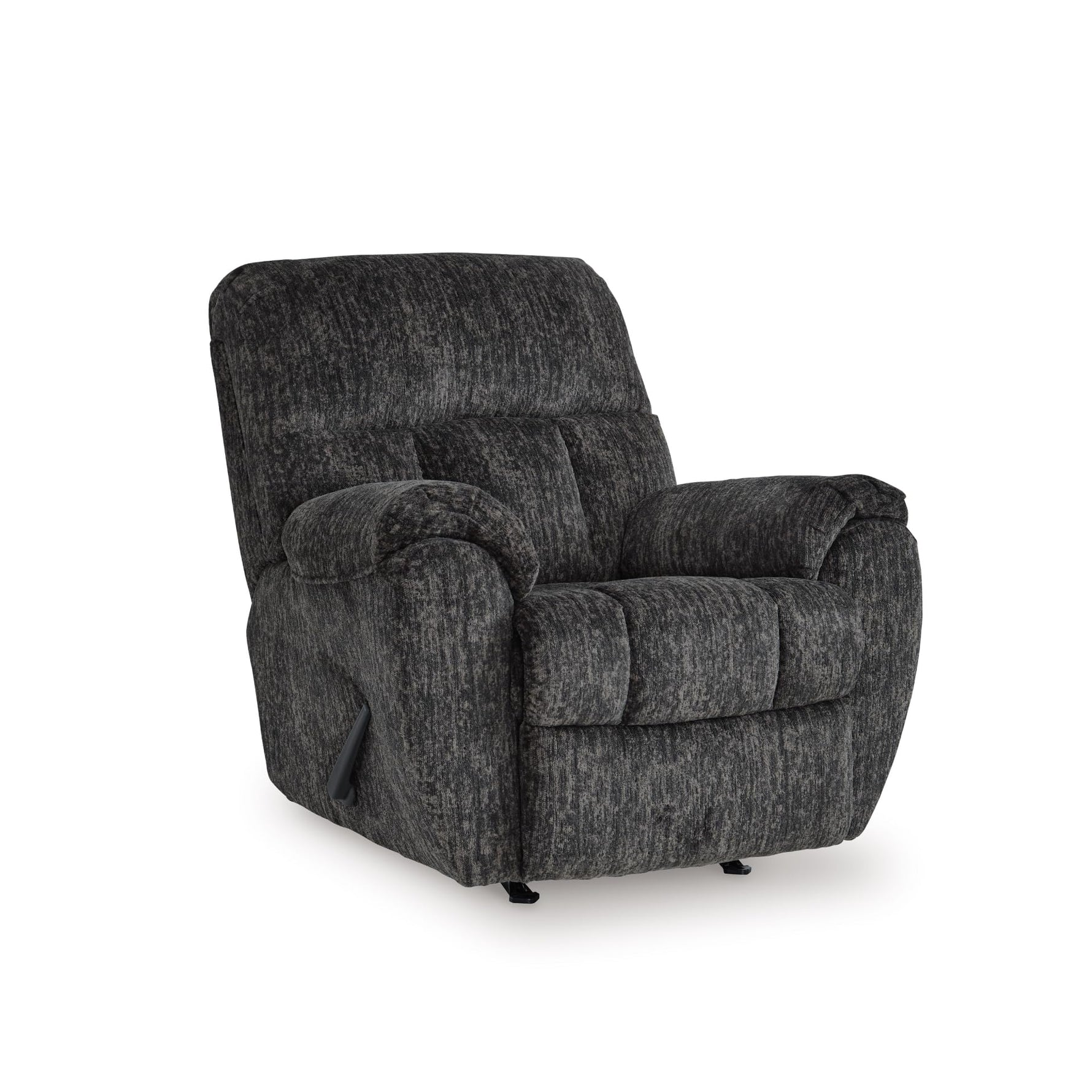 Signature Design by Ashley Skymaker Modern Faux Leather Manual Rocker Recliner with Track Arms, Dark Brown