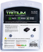 TruGlo Tritium Pro Glow in the Dark Compact Gun Hunting Glock Pistol Sight with Maximum Bright Sights for Glock Sidearm 17, 19, 22, 23, 24, 26, and 27