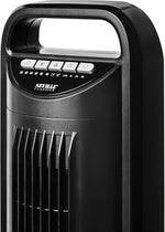 Seville Classics UltraSlimline Indoor Bladeless Oscillating Tower Fan Quiet Cooling LED Display Space-Saving for Home w/Remote and 7.5H Timer, Black, 40" 5-speed (115 degrees)