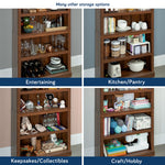 Sauder 5-Shelf Split Bookcase/ Book shelf, Oiled Oak finish