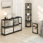 Furinno JUST Side Table, 3-Tier End Table, Open Shelves Night Stand, Bedside Table, Toolless Assembly, for Living Room, Bedroom, Bathroom, Columbia Walnut