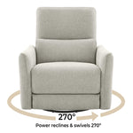 CHITA Power Recliner Chair Swivel Glider, FSC Certified Upholstered Living Room Nursery Reclining Sofa Chair with Lumbar Support, Linen