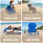 Ostrich the Deluxe 3N1 Lightweight Lawn Beach Reclining Lounge Chair with Footrest, Outdoor Furniture for Patio, Balcony, Backyard, or Porch, Blue