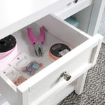 Sauder Craft Pro Series Durable Craft Work Table with Storage/Pantry cabinets, Mystic Oak Finish