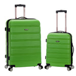 Rockland Melbourne Hardside Expandable Spinner Wheel Luggage, Checked Large 28", Black