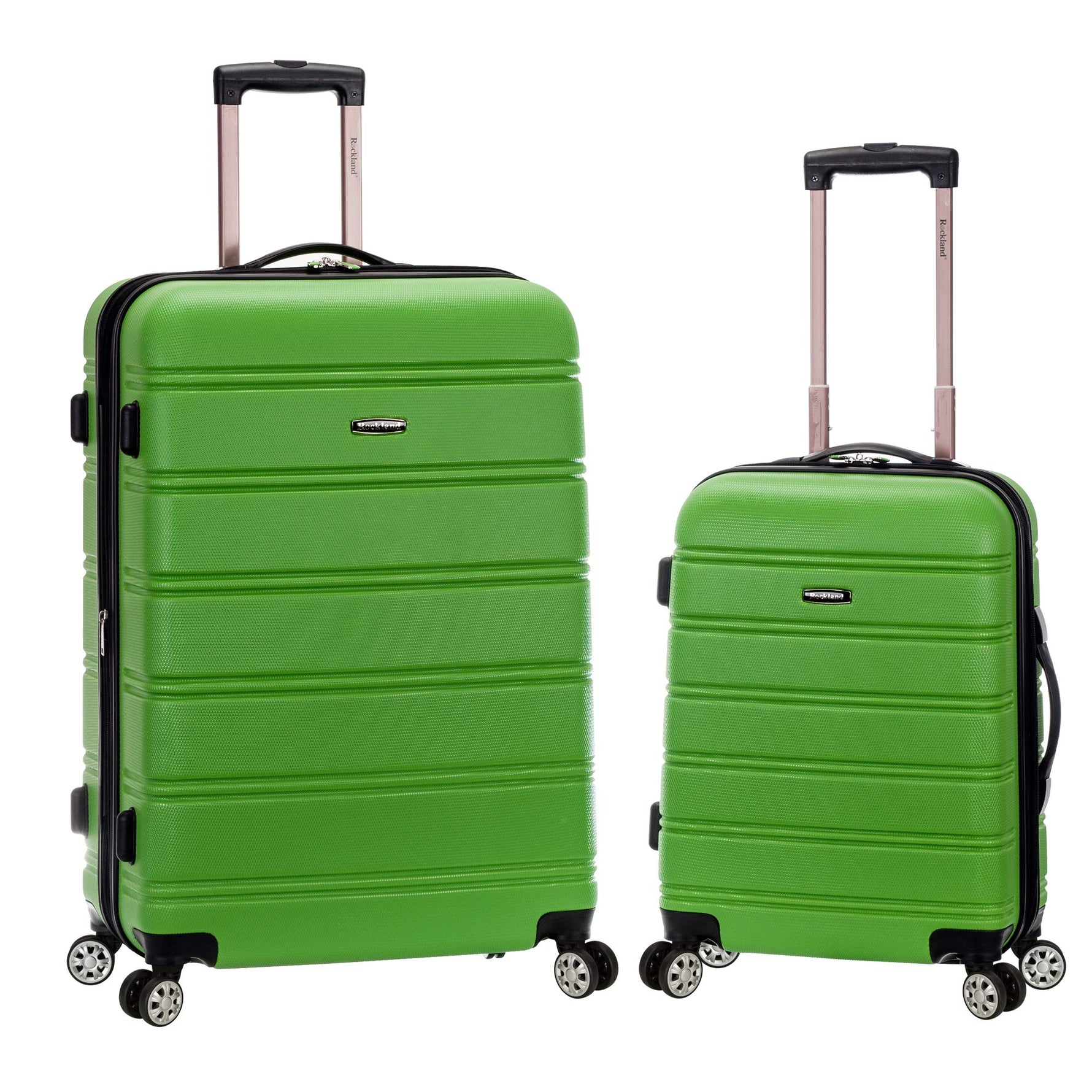 Rockland Melbourne Hardside Expandable Spinner Wheel Luggage, Checked Large 28", Black