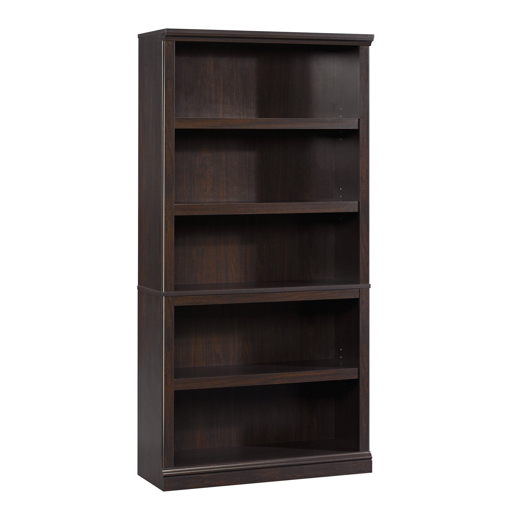 Sauder 5-Shelf Split Bookcase/ Book shelf, Oiled Oak finish
