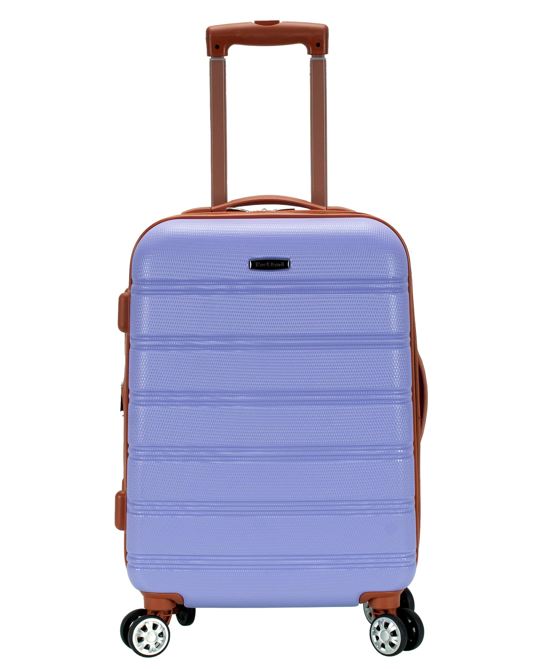 Rockland Melbourne Hardside Expandable Spinner Wheel Luggage, Checked Large 28", Black