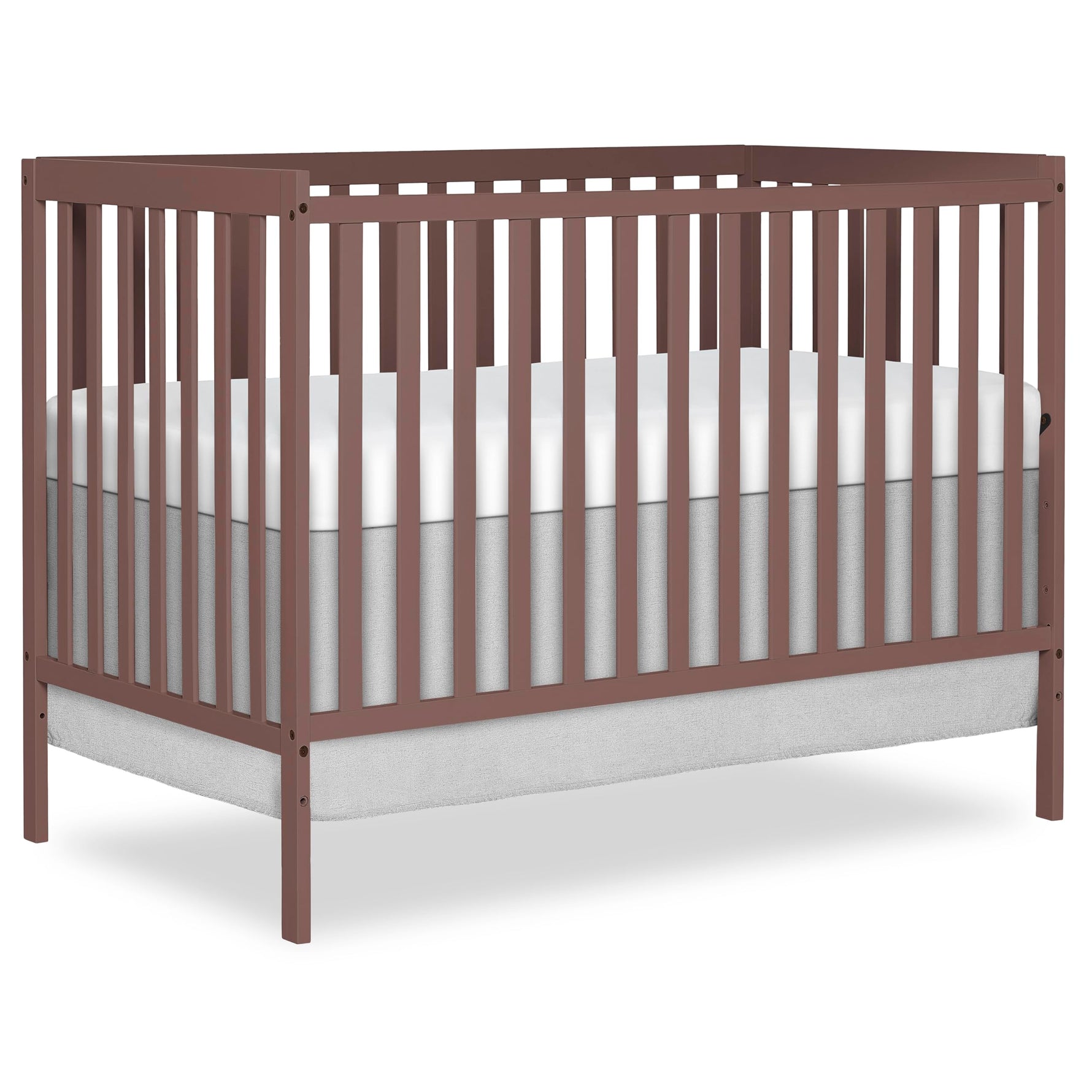 Dream On Me Synergy 5-in-1 Convertible Full-Size Baby Crib with Toddler, Day & Full Bed Conversion in White, GreenGuard Gold & BSA, 3 Mattress Heights, Sustainable Pinewood