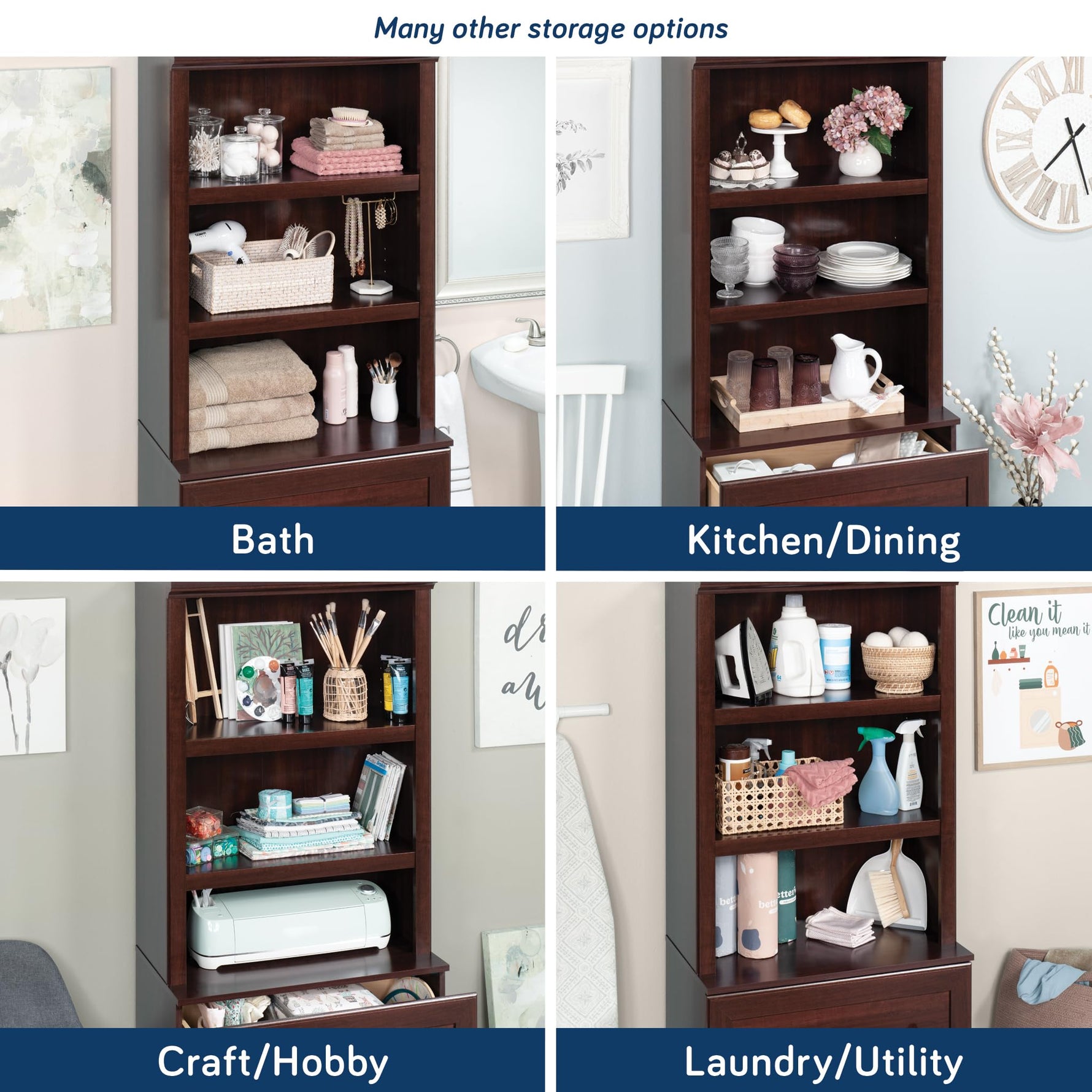 Sauder Miscellaneous Storage Library, in a Select Cherry Finish