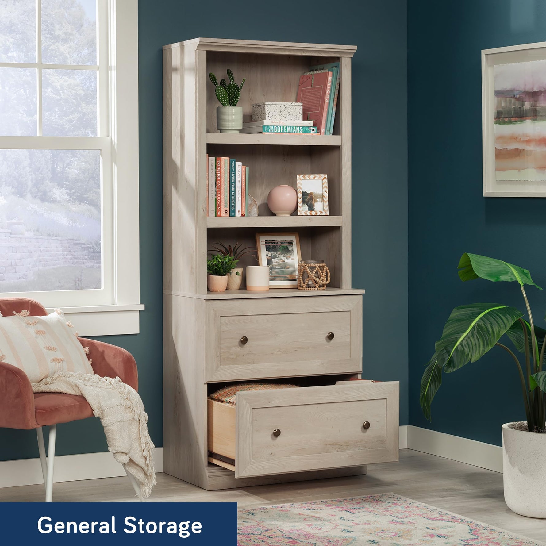 Sauder Miscellaneous Storage Library, in a Select Cherry Finish