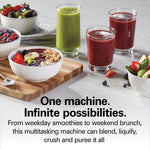 Hamilton Beach PowerMax Professional-Performance Blender for Shakes and Smoothies, Puree and Ice Crush, 48oz BPA-Free Glass Jar, 1680 Peak Watts, Stainless Steel Blades, Silver (58600J)