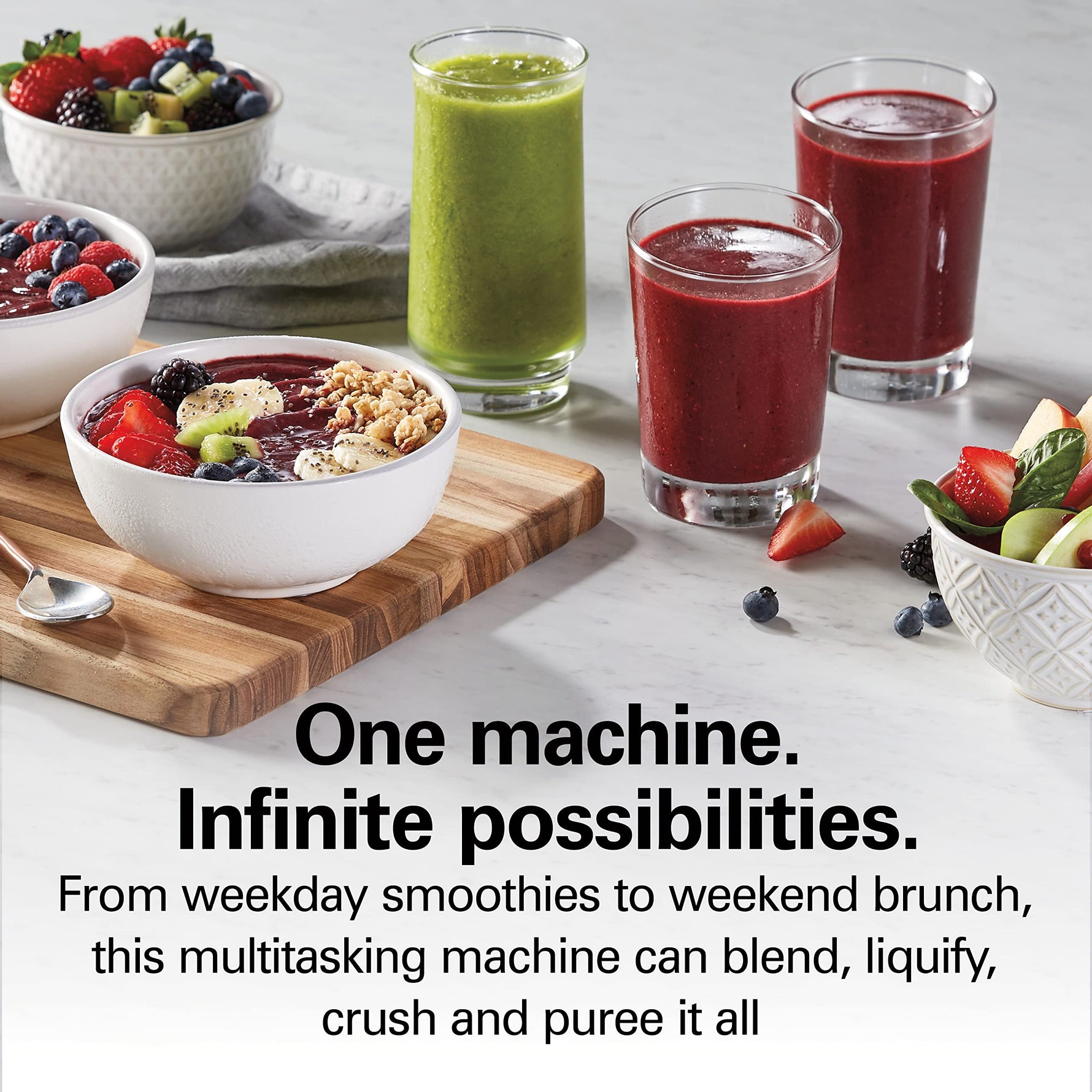 Hamilton Beach PowerMax Professional-Performance Blender for Shakes and Smoothies, Puree and Ice Crush, 48oz BPA-Free Glass Jar, 1680 Peak Watts, Stainless Steel Blades, Silver (58600J)