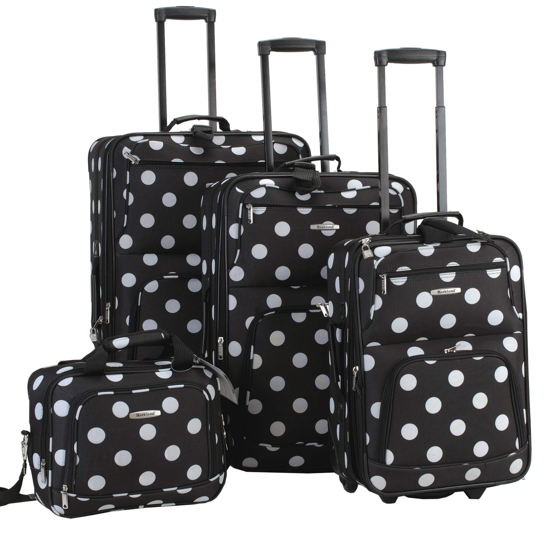 Rockland Fashion Softside 2 Piece Luggage Set, Expandable, (14" Tote/19" Upright), Purple