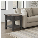 Signature Design by Ashley Bolanburg End Table for Living Room, Two-Tone Distressed Wood Side Table with Smooth-Gliding Drawer, Farmhouse Plank-Style Top, Ideal Night Stand Use, Antique White/Oak