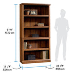 Sauder 5-Shelf Split Bookcase/ Book shelf, Oiled Oak finish