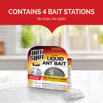 Hot Shot Ultra Liquid Ant Bait, Advanced Liquid Bait Technology Kills Common Household Ants Fast With No Drips Or Spills, 4 Count, Pack of 1