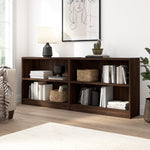 Bush Home Universal Small 2 Shelf Bookcase in Black, Low Storage and Display Bookshelf for Home Office or Living Room Organization