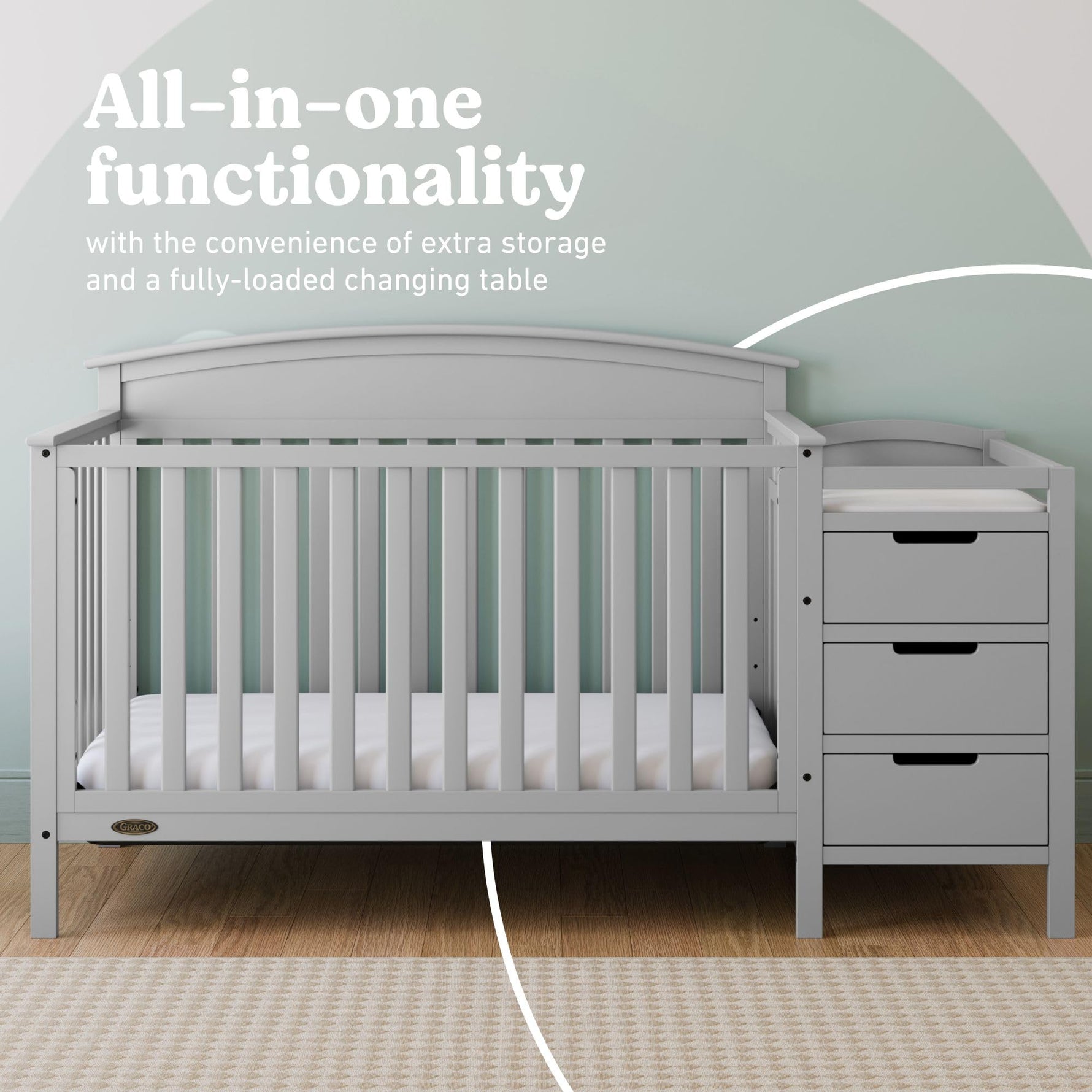 Graco Benton 5-in-1 Convertible Crib – GREENGUARD Gold Certified, Converts from Baby Crib to Toddler Bed, Daybed and Full-Size Bed, Fits Standard Full-Size Crib Mattress (White)