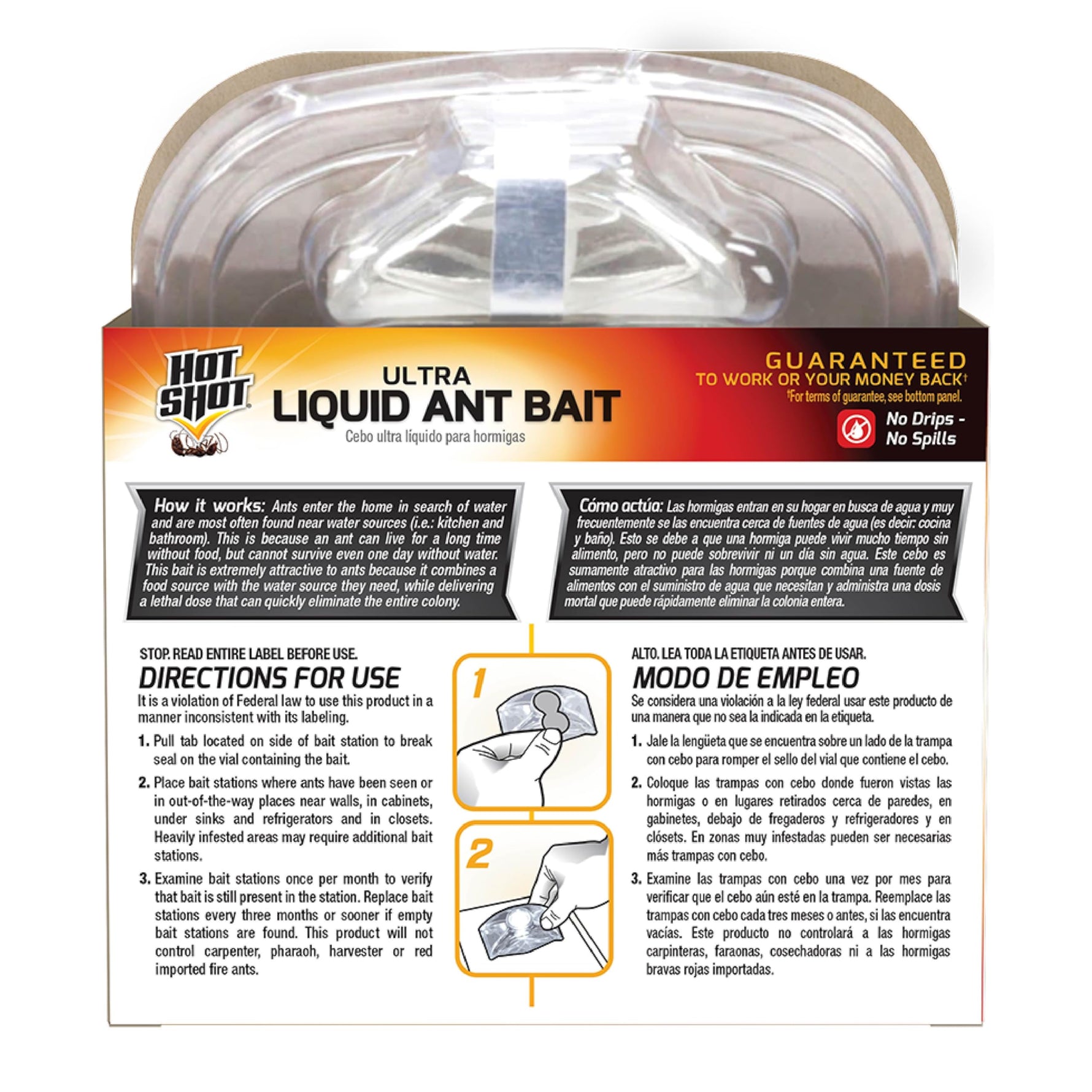 Hot Shot Ultra Liquid Ant Bait, Advanced Liquid Bait Technology Kills Common Household Ants Fast With No Drips Or Spills, 4 Count, Pack of 1