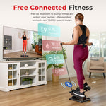 Sunny Health & Fitness Mini Steppers with Digital Monitor and Resistance Bands, Compact Low-Impact Cardio Machines for Home Workouts