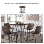 Signature Design by Ashley Centiar 24" Counter Height Modern Bucket Barstool, 2 Count, Black