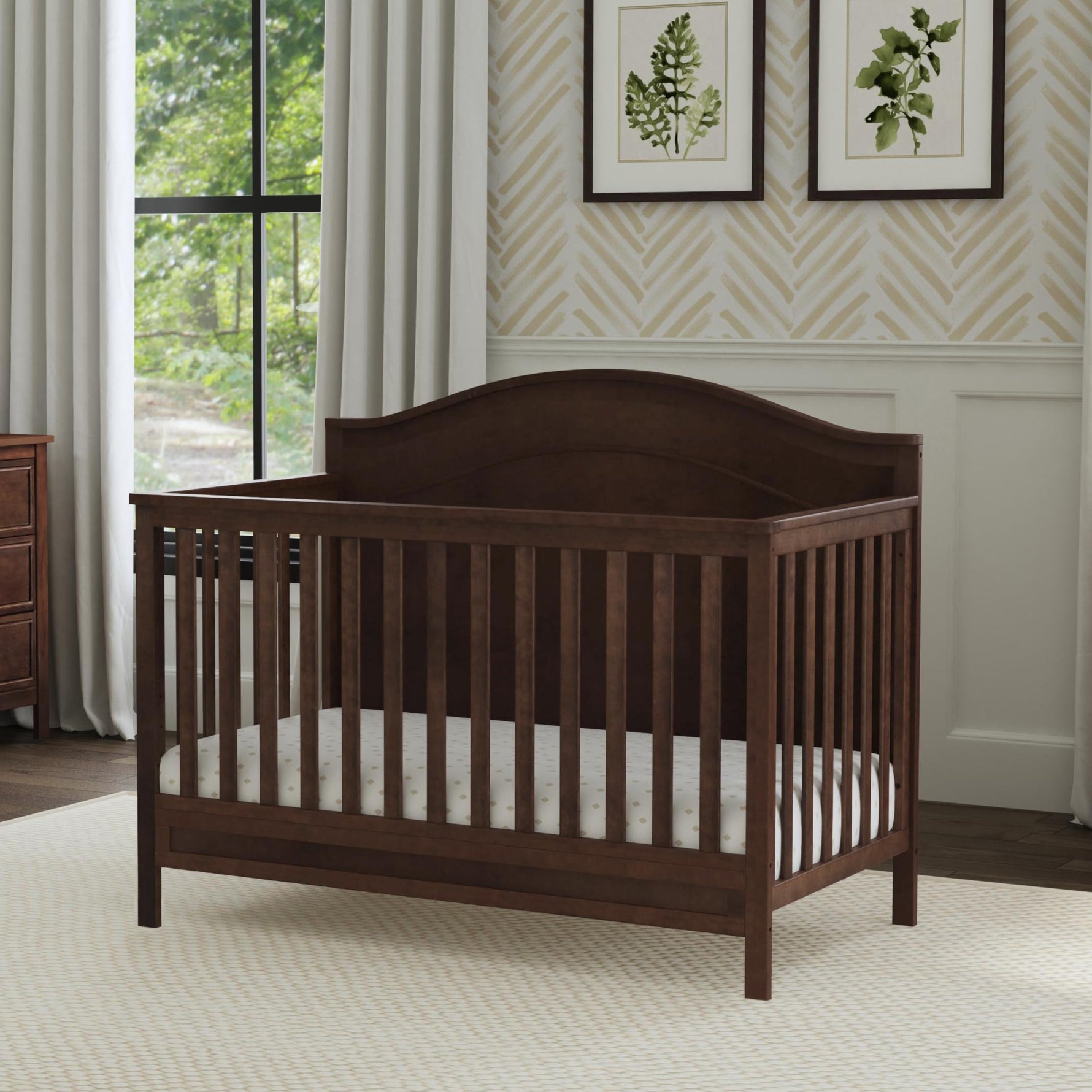 Davinci Charlie 4-in-1 Convertible Crib - GREENGUARD Gold Certified - Converts from Baby Crib to Toddler Bed, Daybed, and Full-Size Bed Effortlessly - 4 Adjustable Heights - Wooden White Baby Bed