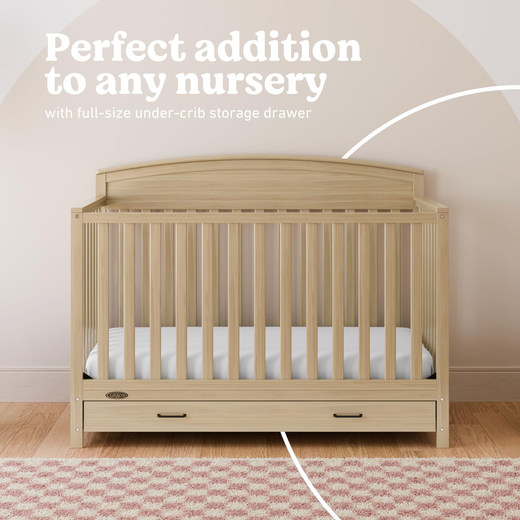 Graco Benton 5-in-1 Convertible Crib – GREENGUARD Gold Certified, Converts from Baby Crib to Toddler Bed, Daybed and Full-Size Bed, Fits Standard Full-Size Crib Mattress (White)