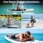 SereneLife Inflatable Stand Up Paddle Board (6 Inches Thick) with Premium SUP Accessories & Carry Bag | Wide Stance, Bottom Fin for Paddling, Surf Control, Non-Slip Deck | Youth & Adult Standing Boat