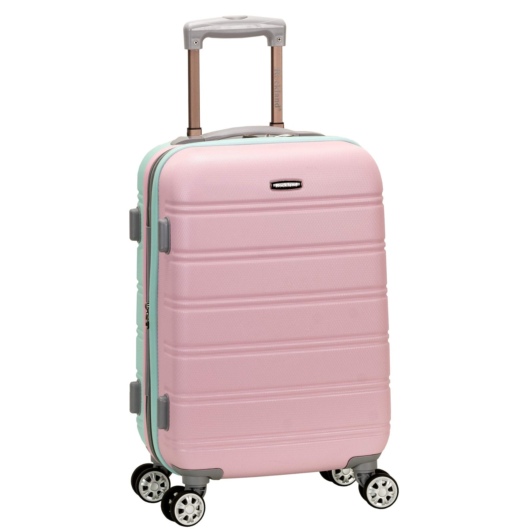 Rockland Melbourne Hardside Expandable Spinner Wheel Luggage, Checked Large 28", Black