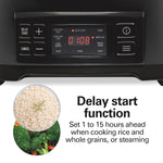 Hamilton Beach 6 Quart 9-in-1 Programmable Slow Cooker with Sear, Browning, Rice, Steam, Sauté, Roast Delay Start & Keep Warm Functions, Nonstick PFAS-Free Dishwasher Safe Crock, Black (33604)