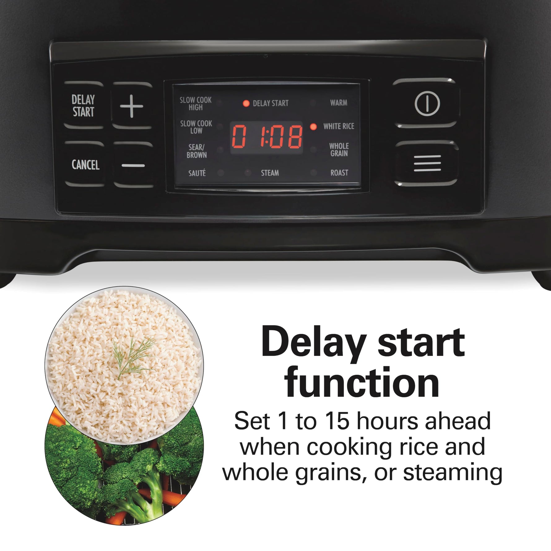 Hamilton Beach 6 Quart 9-in-1 Programmable Slow Cooker with Sear, Browning, Rice, Steam, Sauté, Roast Delay Start & Keep Warm Functions, Nonstick PFAS-Free Dishwasher Safe Crock, Black (33604)