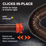 Camco RhinoFLEX 10’ Camper/RV Sewer Hose Extension - Features Collapsible Design for RV Storage - Includes Pre-Attached Lug & Bayonet Fitting -Heavy Duty Polyolefin & Reinforced w/Steel Wire (39774)