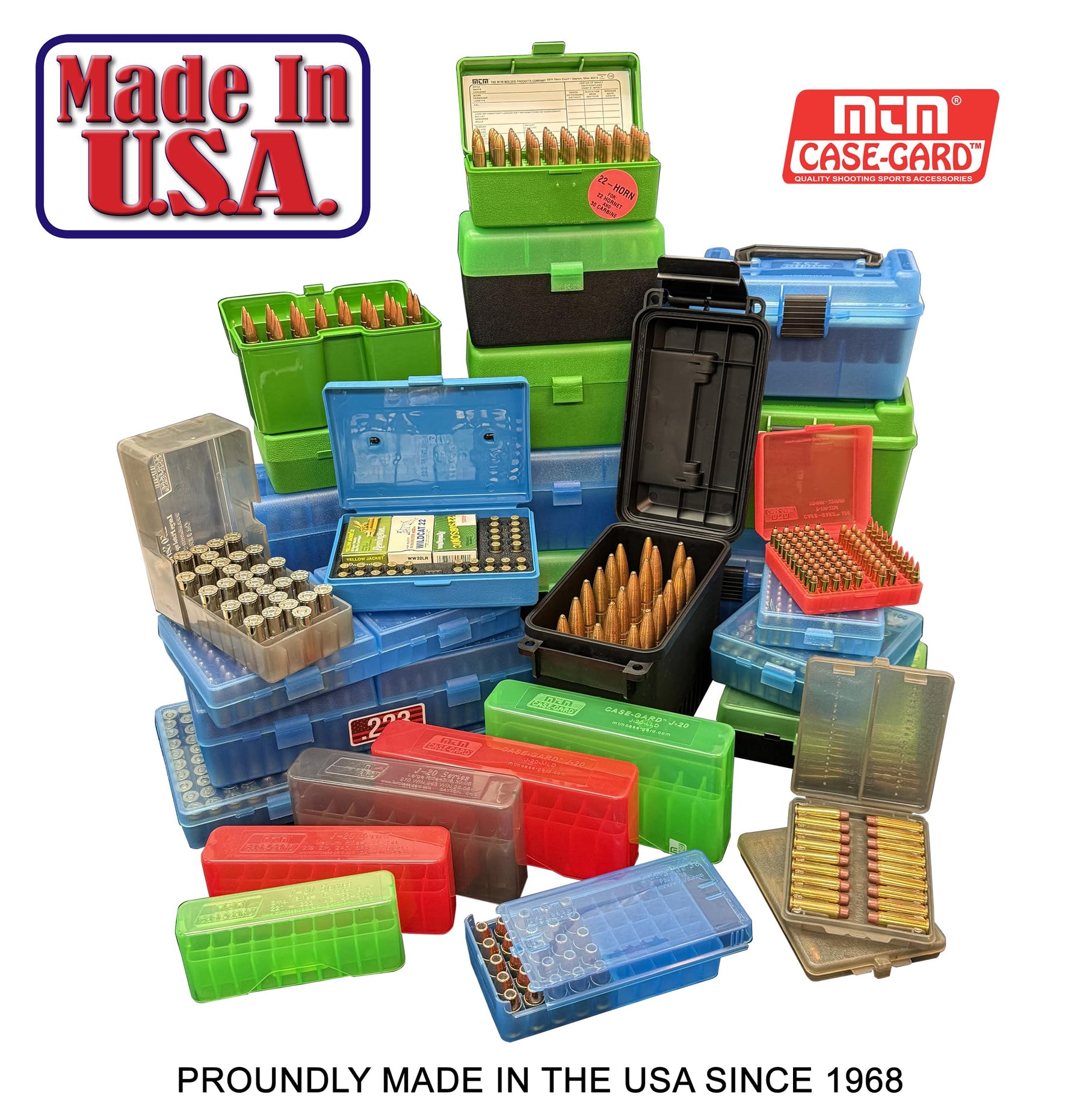 MTM Deluxe Ammo Box 100 Round Handle 22-250 to 458 Win