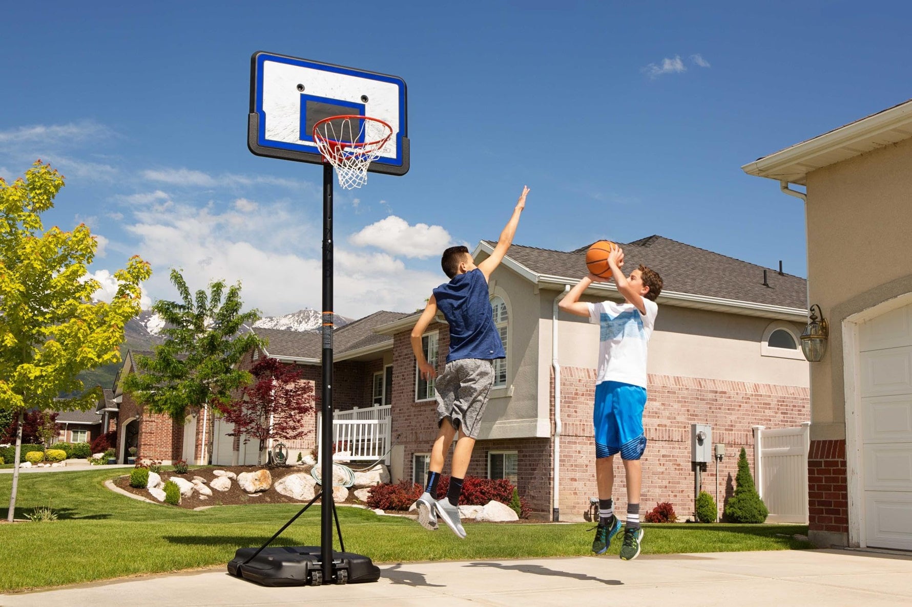 Lifetime Portable Basketball Hoop, Height Adjustable 7.5-10 Ft, Impact 44 Inch Backboard