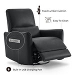 CHITA Power Recliner Chair Swivel Glider, FSC Certified Upholstered Living Room Nursery Reclining Sofa Chair with Lumbar Support, Linen