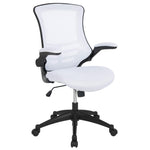 Flash Furniture Kelista Mid-Back Swivel Office Chair with Adjustable Seat Height, Ergonomic Mesh Desk Chair with Flip-Up Armrests, Black