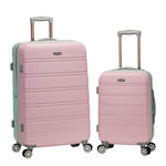 Rockland Melbourne Hardside Expandable Spinner Wheel Luggage, Checked Large 28", Black