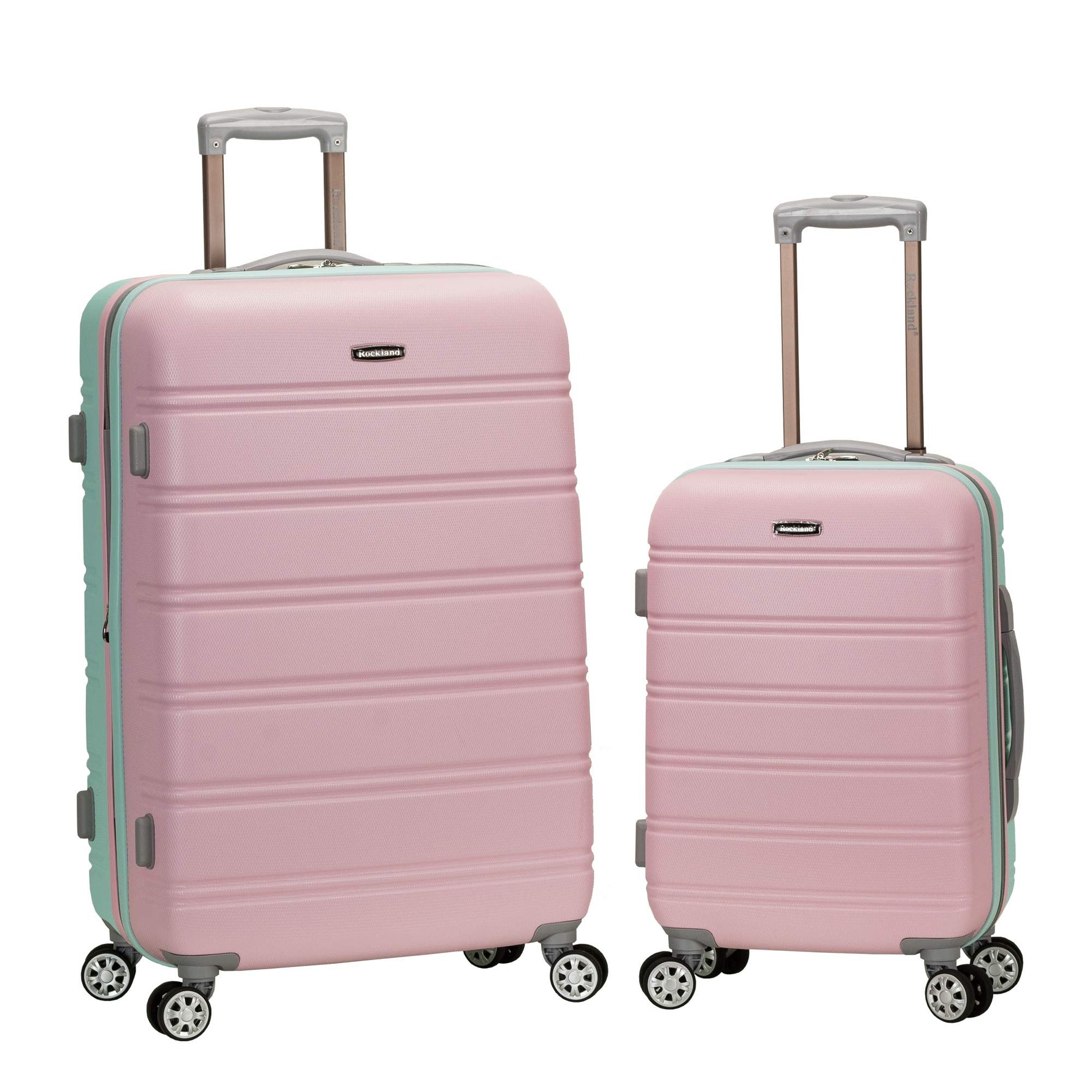 Rockland Melbourne Hardside Expandable Spinner Wheel Luggage, Checked Large 28", Black