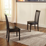 Signature Design by Ashley Hammis Rake Back Dining Room Chair, Set of 2, Dark Brown
